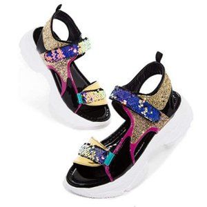 Cape Robbin Master Ship Glitter Sequin Platform Sneaker Sandal